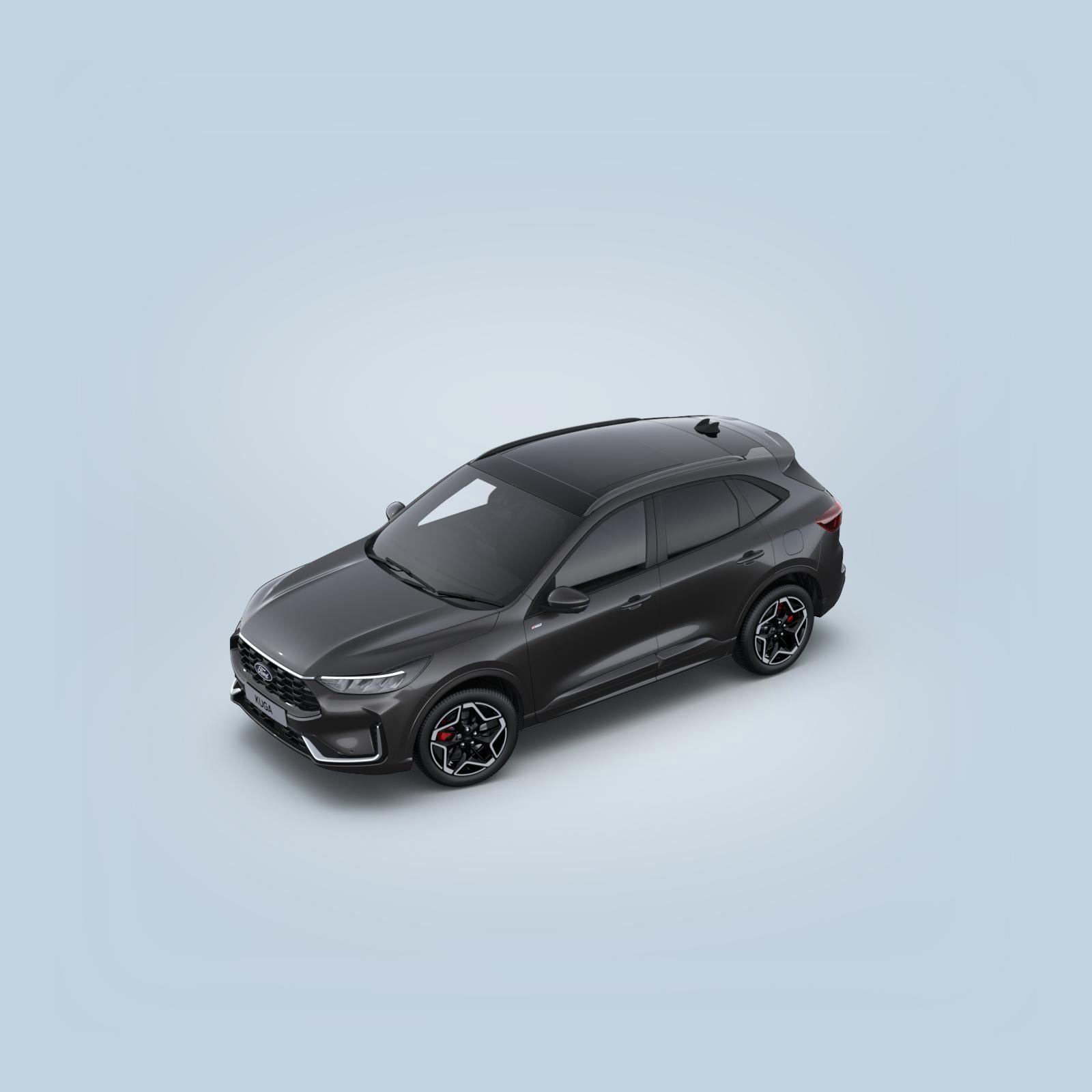 Black, partial premium touch Sensico sports seats with black neosuede inserts and red stitching